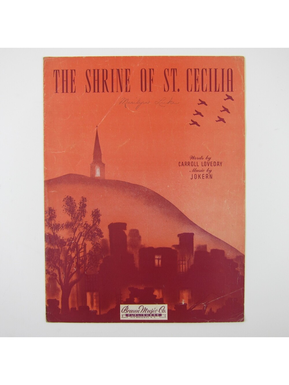 Sheet Music The Shrine of St Cecilia Carroll Loveday & Jokern Vintage 1940